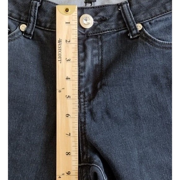 Baby Phat Size 9 Jeans Y2K Dark Wash Denim Stretch Jeans Straight Leg Pants Low - Picture 7 of 11